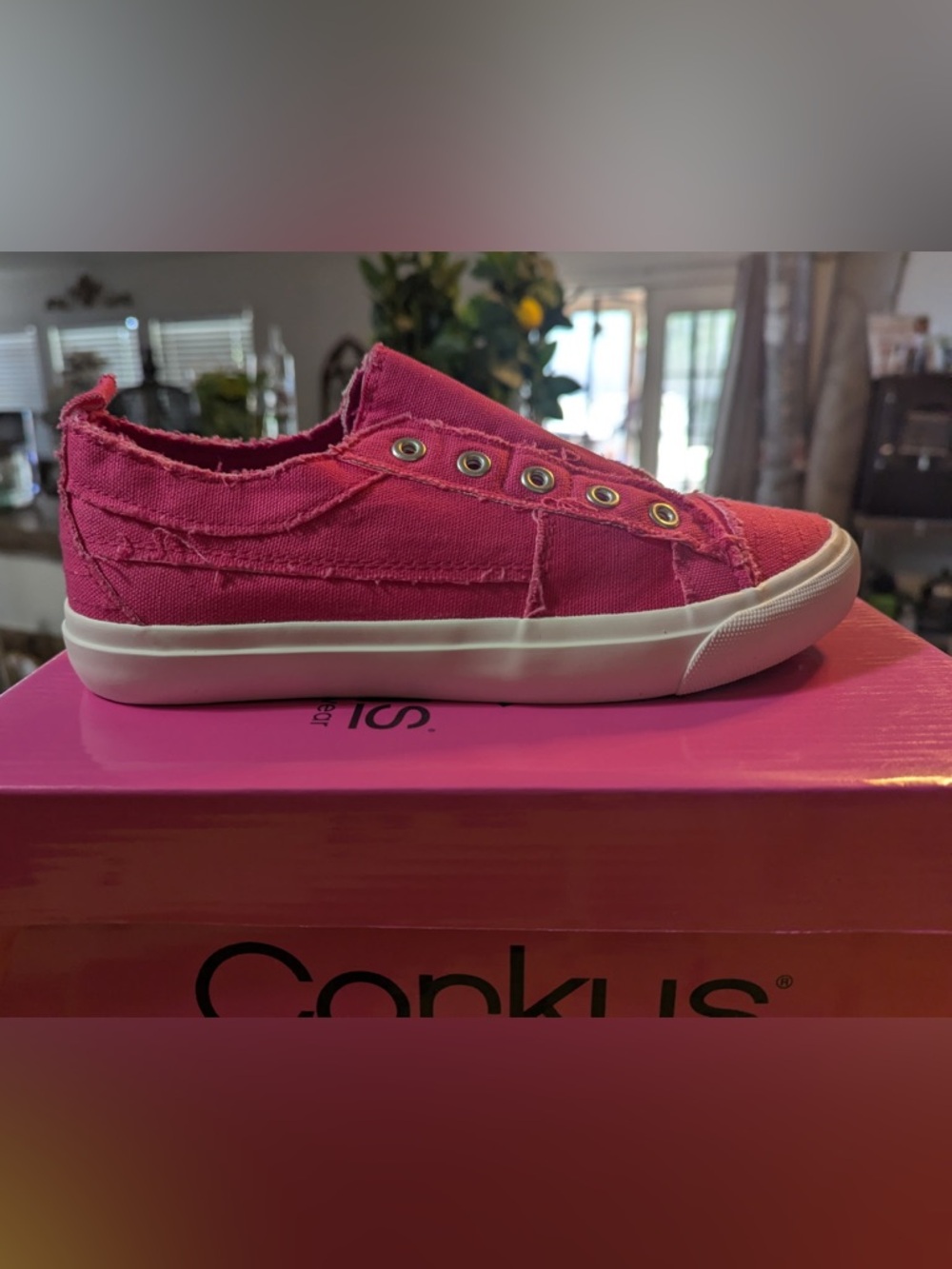 Pink Slip-On Canvas Sneaker